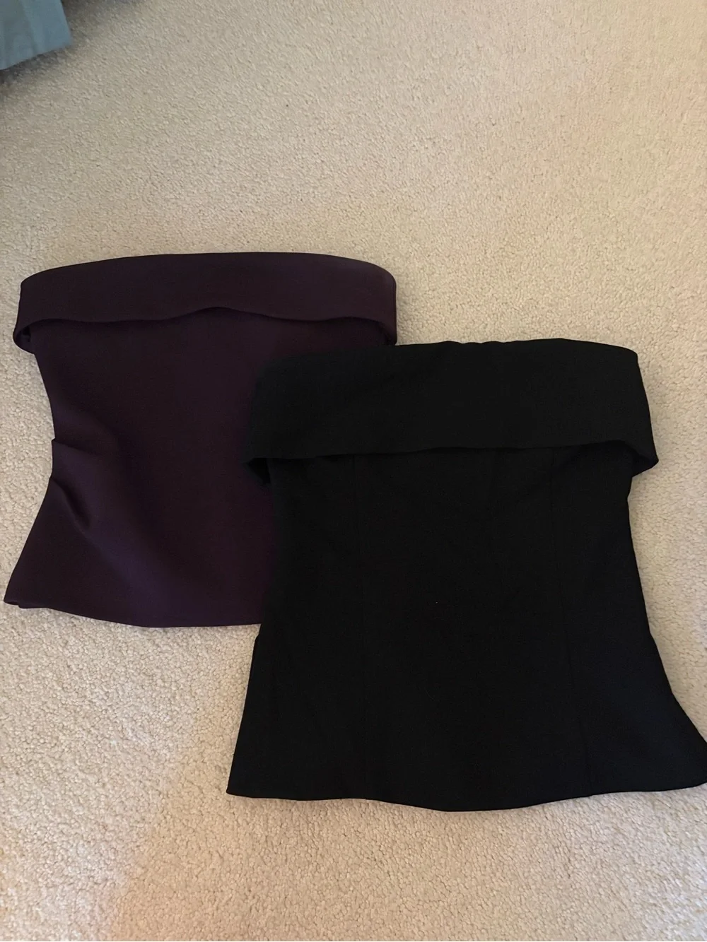Aritzia Black Strapless Fold-Over Peplum Top - Picture 5 of 5